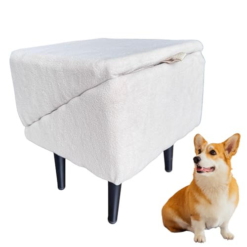 Faltbare Hundetreppe Tragbar Rampe Hund Zusammenklappbar Katzenrampe rutschfeste 13.8" H Haustierrampe Folding Dog Stairs Hunde Stufen Für Kleine Hunde Alte Katzen, Platzsparende (Grau, M, 1) von HDQQEU