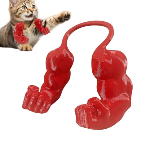 HDQQEU Cat Muscle Arms 3D Katzenmuskelarme Lustige Katzenhalsarme Mit Muskeln, Kreativ Katzen Muskelarme Lightweight Adjustable Cosplay Für Katzen Kostümzubehör (Rot) von HDQQEU