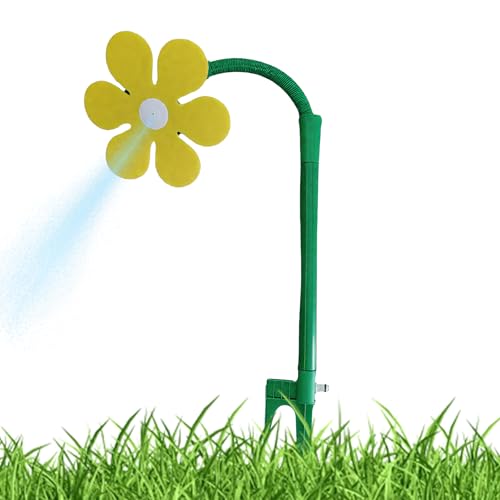 HDQQEU Rasensprinkler Tanzende Blume, Crazy Daisy Sprinkler, 360° Rotate Lawn Sprinkler, Funny Dancing Daisy Sprinkler Mit Adapter FüR GartenbewäSserung, Spielende Kinder (Gelb) von HDQQEU