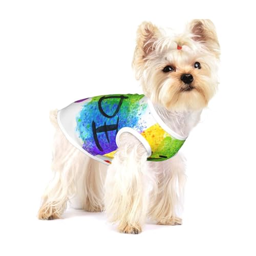 Buntes Aquarell Stil LGBT Gay Pride Regenbogen Herz,Ärmelloses Haustier-T-Shirt aus Baumwolle, weich, dehnbar, atmungsaktive Weste für Welpen,L Buntes Aquarell Stil LGBT Gay Pride Regenbogen Herz,Ärmelloses Haustier-T-Shirt aus Baumwolle, weich, dehnbar, atmungsaktive Weste für Welpen,L von HDTVTV