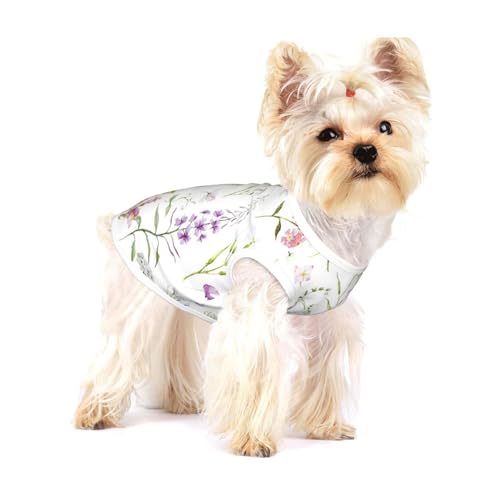 Farbiger Blumenmusterdruck,Ärmelloses Haustier-T-Shirt aus Baumwolle, weich, dehnbar, atmungsaktive Weste für Welpen,M Farbiger Blumenmusterdruck,Ärmelloses Haustier-T-Shirt aus Baumwolle, weich, dehnbar, atmungsaktive Weste für Welpen,M von HDTVTV