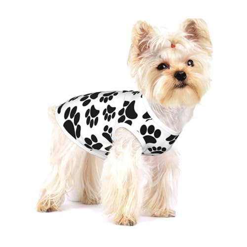 Katzenmuster, Pfotenabdruckmuster,Ärmelloses Haustier-T-Shirt aus Baumwolle, weich, dehnbar, atmungsaktive Weste für Welpen,L Katzenmuster, Pfotenabdruckmuster,Ärmelloses Haustier-T-Shirt aus Baumwolle, weich, dehnbar, atmungsaktive Weste für Welpen,L von HDTVTV