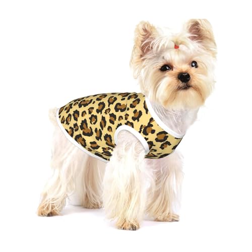 Leoparden-Texturmuster,Ärmelloses Haustier-T-Shirt aus Baumwolle, weich, dehnbar, atmungsaktive Weste für Welpen,L Leoparden-Texturmuster,Ärmelloses Haustier-T-Shirt aus Baumwolle, weich, dehnbar, atmungsaktive Weste für Welpen,L von HDTVTV