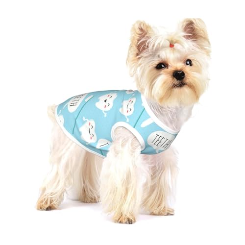 Niedlicher Zahnarzt Dental Hygienist Print Blau,Ärmelloses Haustier-T-Shirt aus Baumwolle, weich, dehnbar, atmungsaktive Weste für Welpen,M Niedlicher Zahnarzt Dental Hygienist Print Blau,Ärmelloses Haustier-T-Shirt aus Baumwolle, weich, dehnbar, atmungsaktive Weste für Welpen,M von HDTVTV