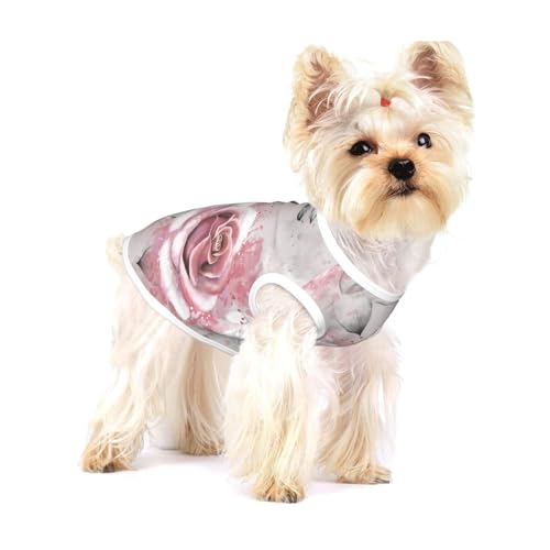 Rosa Blumen Aquarell Blumen Rose Grau Blätter Splash,Ärmelloses Haustier-T-Shirt aus Baumwolle, weich, dehnbar, atmungsaktive Weste für Welpen,L Rosa Blumen Aquarell Blumen Rose Grau Blätter Splash,Ärmelloses Haustier-T-Shirt aus Baumwolle, weich, dehnbar, atmungsaktive Weste für Welpen,L von HDTVTV