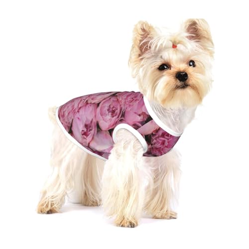 Rosa Pfingstrose,Ärmelloses Haustier-T-Shirt aus Baumwolle, weich, dehnbar, atmungsaktive Weste für Welpen,M Rosa Pfingstrose,Ärmelloses Haustier-T-Shirt aus Baumwolle, weich, dehnbar, atmungsaktive Weste für Welpen,M von HDTVTV