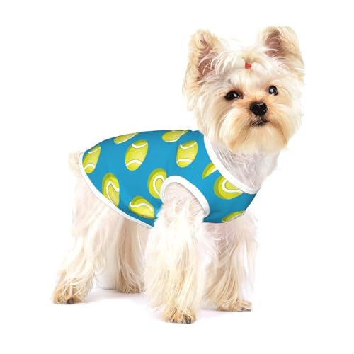 Tennisball Blau,Ärmelloses Haustier-T-Shirt aus Baumwolle, weich, dehnbar, atmungsaktive Weste für Welpen,L Tennisball Blau,Ärmelloses Haustier-T-Shirt aus Baumwolle, weich, dehnbar, atmungsaktive Weste für Welpen,L von HDTVTV