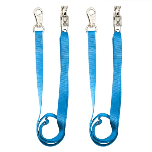 HDYEGY 2 x Kreuzbinder, strapazierfähige, verstellbare Nylon-Kreuzbinder für Pferdeanhänger, Krawatte mit Panikverschluss und Bullverschluss, verstellbare Länge von 111,9 - 200,5 cm, Blau HDYEGY 2 x Kreuzbinder, strapazierfähige, verstellbare Nylon-Kreuzbinder für Pferdeanhänger, Krawatte mit Panikverschluss und Bullverschluss, verstellbare Länge von 111,9 - 200,5 cm, Blau von HDYEGY