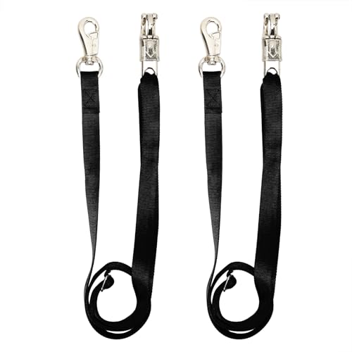 HDYEGY 2 x Kreuzbinder, strapazierfähige, verstellbare Nylon-Kreuzbinder für Pferdeanhänger, Krawatte mit Panikverschluss und Bullverschluss, verstellbare Länge von 111,9 - 200,5 cm, Schwarz HDYEGY 2 x Kreuzbinder, strapazierfähige, verstellbare Nylon-Kreuzbinder für Pferdeanhänger, Krawatte mit Panikverschluss und Bullverschluss, verstellbare Länge von 111,9 - 200,5 cm, Schwarz von HDYEGY