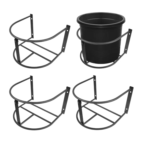 HDYEGY 4 Stück Eimerhalter, robust, wandmontiert, Wassereimer, abnehmbarer Stahl-Eimeraufhänger, sicher zum Aufhängen von 1,8 l Pferdewasser und Futtereimern HDYEGY 4 Stück Eimerhalter, robust, wandmontiert, Wassereimer, abnehmbarer Stahl-Eimeraufhänger, sicher zum Aufhängen von 1,8 l Pferdewasser und Futtereimern von HDYEGY