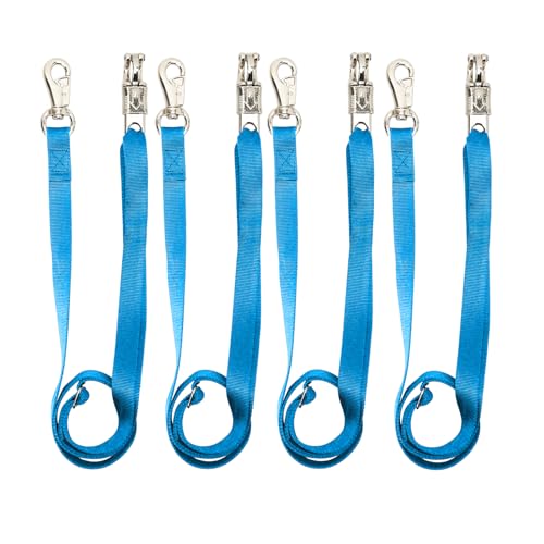 HDYEGY 4 x Kreuzbinder, strapazierfähig, verstellbar, Nylon, für Pferdeanhänger, Krawatte mit Panikverschluss und Bullverschluss, verstellbare Länge von 111,9 - 200,5 cm, Blau HDYEGY 4 x Kreuzbinder, strapazierfähig, verstellbar, Nylon, für Pferdeanhänger, Krawatte mit Panikverschluss und Bullverschluss, verstellbare Länge von 111,9 - 200,5 cm, Blau von HDYEGY