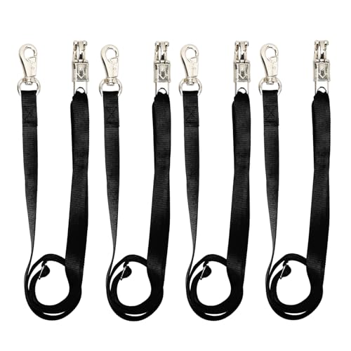 HDYEGY Kreuzbinder für Pferde, 4 Stück, verstellbare Nylon-Kreuzbinder für Pferdeanhänger, Krawatte mit Panikverschluss und Bullverschluss, verstellbare Länge von 112,9 - 200,5 cm, Schwarz HDYEGY Kreuzbinder für Pferde, 4 Stück, verstellbare Nylon-Kreuzbinder für Pferdeanhänger, Krawatte mit Panikverschluss und Bullverschluss, verstellbare Länge von 112,9 - 200,5 cm, Schwarz von HDYEGY