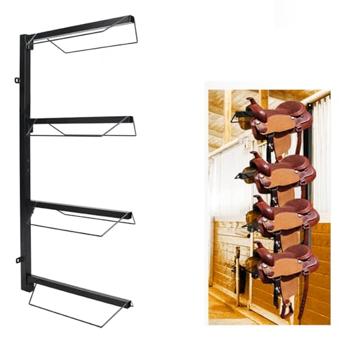 HDYEGY Sattelständer, 4 Etagen, Wandmontage, englische und westliche Sattelträger für Pferde, Stall, Scheune und Bauernhof HDYEGY Sattelständer, 4 Etagen, Wandmontage, englische und westliche Sattelträger für Pferde, Stall, Scheune und Bauernhof von HDYEGY