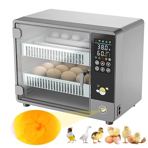 HDaspijh Inkubator für 24 Eier, Vollautomatischer Brutkasten mit Wendefunktion, Brutkasten für Geflügel, Wachteln, Hühner, Geflügel, Brutkasten, Brutwerkzeug, Temperaturregelung + Touchscreen HDaspijh Inkubator für 24 Eier, Vollautomatischer Brutkasten mit Wendefunktion, Brutkasten für Geflügel, Wachteln, Hühner, Geflügel, Brutkasten, Brutwerkzeug, Temperaturregelung + Touchscreen von HDaspijh