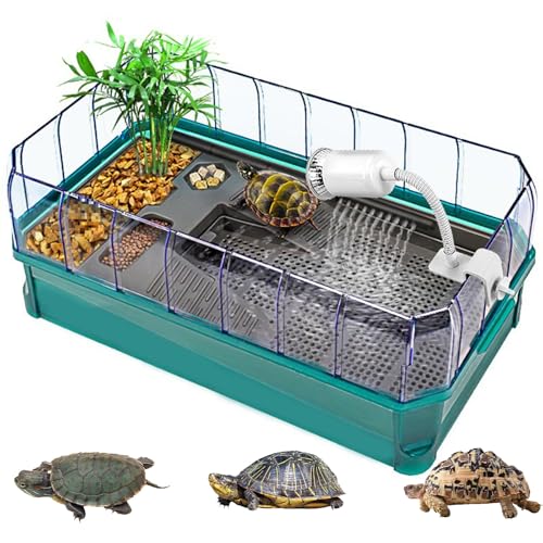HDaspijh Turtle Tank Aquarium, with Sundeck,Basking Lamp, Filter, Platform Plants, Easy to Change Water and Clean, for Tortoises, Turtles, Hermit Crabs, and Small Amphibians,65x32x24cm HDaspijh Turtle Tank Aquarium, with Sundeck,Basking Lamp, Filter, Platform Plants, Easy to Change Water and Clean, for Tortoises, Turtles, Hermit Crabs, and Small Amphibians,65x32x24cm von HDaspijh