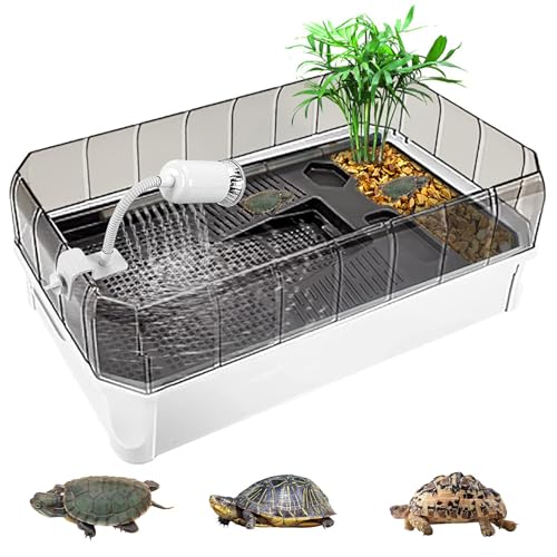 Turtle Tank Aquarium, Turtle Tank Kit with Sundeck, Basking Lamp, Platform Plants, Easy to Change Water and Clean, for Basking, Feeding, Breeding, Hibernation, Swimming,65x32x24cm Turtle Tank Aquarium, Turtle Tank Kit with Sundeck, Basking Lamp, Platform Plants, Easy to Change Water and Clean, for Basking, Feeding, Breeding, Hibernation, Swimming,65x32x24cm von HDaspijh