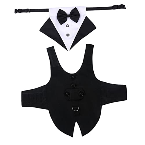 HEALEEP Hundeanzug Und Bandana Fliege Hemd Formelle Hundekleidung Haustierhalsband Und Anzug Für Elegante Anlässe von HEALEEP