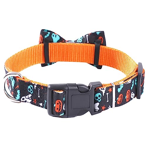 HEALEEP 1stk Haustierhalsband Halloween-bogenkragen Hundebogen Halloween-Hund Kätzchen-Nylon-Halsband Kleines Welpenhalsband Hund Fliege Halloween Fliege Für Hunde Stoff Schnalle Kürbis von HEALEEP