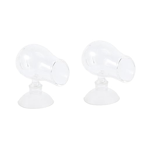 HEALEEP Aquarium Fütterung Cup Basis 2pcs Rot Glas Fischfutter Feeder Für Würmer Garnelen Und Würmer von HEALEEP
