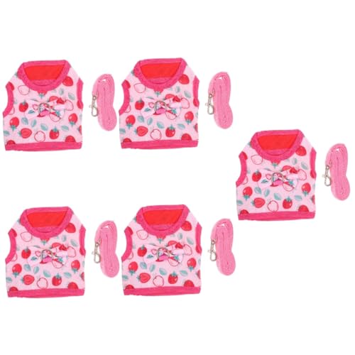 HEALEEP 5 Sets Einstellbare Bunny Walking Seil Stilvolle Modische Pet Leine Atmungsaktive Kit von HEALEEP