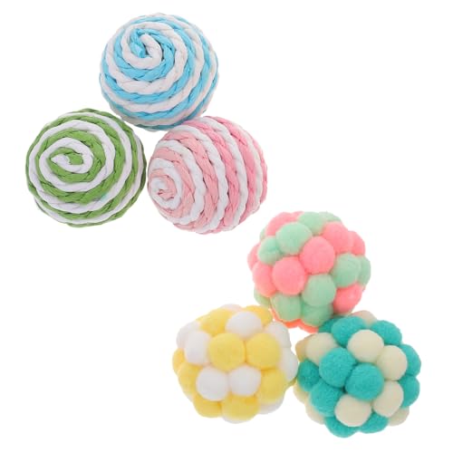 HEALEEP 6St Katzenspielzeugball Katzen-Pom-Pom-Ball Weiches Ballspielzeug für Katzen Kätzchen Spielzeug Spielzeuge kleine Katze, die Bälle neckt Kätzchen Plüschbälle Haustier Glocke Kugel HEALEEP 6St Katzenspielzeugball Katzen-Pom-Pom-Ball Weiches Ballspielzeug für Katzen Kätzchen Spielzeug Spielzeuge kleine Katze, die Bälle neckt Kätzchen Plüschbälle Haustier Glocke Kugel von HEALEEP