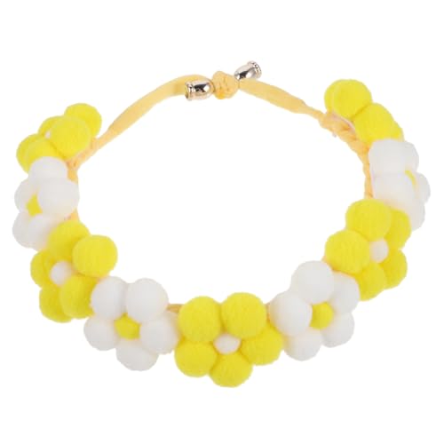 HEALEEP Hundehalsband Mit Blumenmuster Gestricktes Haustierhalsband Verstellbare Größe Hautfreundlich Für Katzen Und Hunde von HEALEEP
