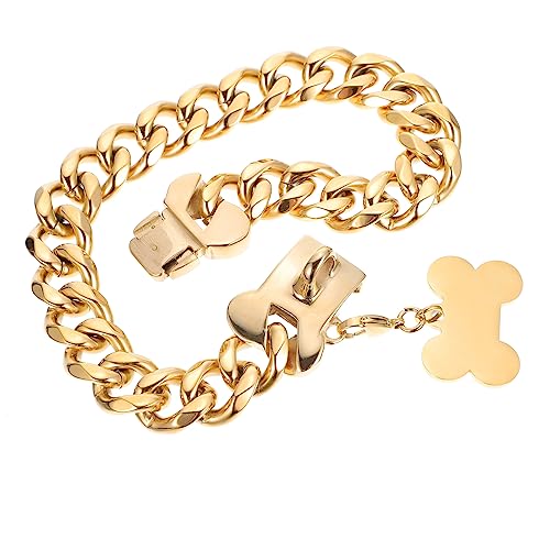 HEALEEP Hundeleine Welpenkette Kettenhalsbänder für Welpen Golddekor weihnachtsdeko Haustierdekoration dekorativer Haustier-Anhänger Rostfreier Stahl Halsband Zubehör schmücken Stahl HEALEEP Hundeleine Welpenkette Kettenhalsbänder für Welpen Golddekor weihnachtsdeko Haustierdekoration dekorativer Haustier-Anhänger Rostfreier Stahl Halsband Zubehör schmücken Stahl von HEALEEP