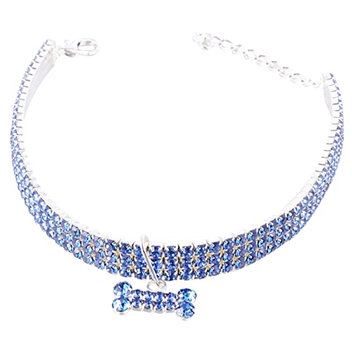 HEALEEP Kleines Welpenhalsband Katze Hundehalsbänder Für Kleine Hunde Pitbull Haustierhalsband Mit Strass Hund Kette Halsband Für Hunde Haustier Hundehalsband Elastisch Kristall von HEALEEP