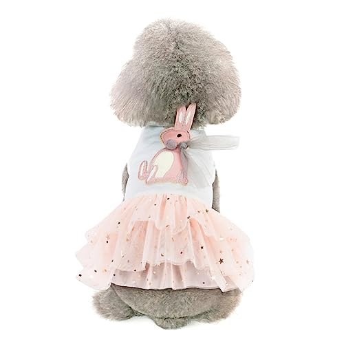 HEALEEP ädchen-Outfits Hund Hochzeitskleid Hundemantel Welpenkleid Hundekleidung Für ädchen Haustier-Spitzen-Tutu-Kleid Ostern Hundekleid Tüllkleid Brautjungfer Weiß Süss Ballettröckchen von HEALEEP