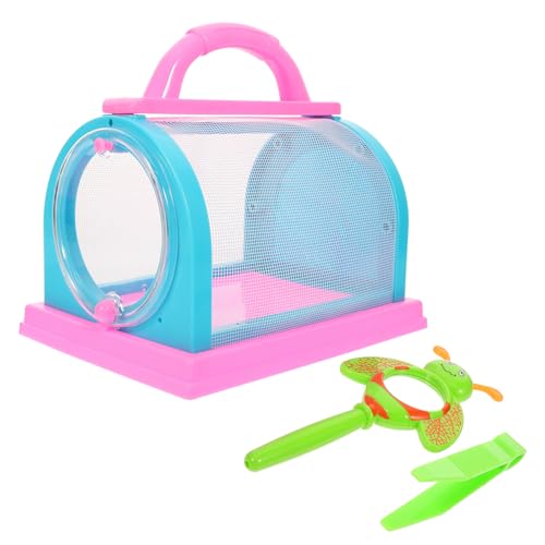 HEALSOPTHY Handheld Insektenkäfig für Kinder Tragbarer Insektenhalter mit Lupe und Pinzette für Outdoor Erkundungen Sichtbarer Käfig für Insektenbeobachtung von HEALSOPTHY