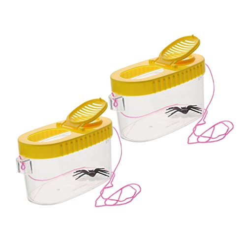 HEALSOPTHY 2 Stücke Vergrößerungsboxen für Insekten Tragbare Tierbehälter mit Belüftung Multifunktionale Critter Container für Kinder von HEALSOPTHY