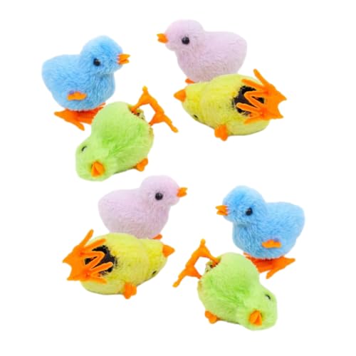 HEALSOPTHY 8 Stück Teiliges Aufziehspielzeug Küken Lustige Springende Hühner aus Plüsch für Haustiere Einfach zu Bedienen Bunte Frühlings Geschenkideen Kompakt und Tragbar Zufällige Farbe von HEALSOPTHY