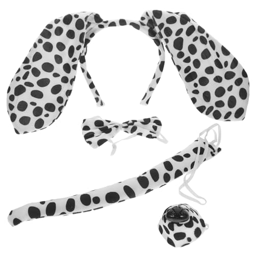 HEALSOPTHY Dalmatiner Kostüm Set Hund Stirnband mit Ohren und Fliege Leichtes Party Accessoire für Geburtstag Fasching Cosplay und Halloween Komfortabel und Dekorativ von HEALSOPTHY