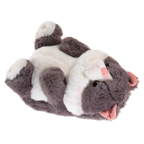 HEALSOPTHY Kuscheliges Katzenplüschtier Weiches Niedliches Stofftier für Kuschelkissen und zur Geburtstagsfeier Graue Samtkatze zum Umarmen von HEALSOPTHY