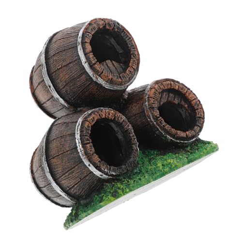 HEATSHAKING Aquarium Dekoration Harz Weinfaß für Garnelenverstecke Lebendige Garnelenhöhle Wasserfreundlich und Sicher für Fische für Aquarien von HEATSHAKING