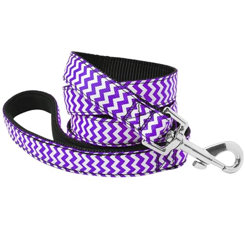 Hundeleine 120 cm Hunde Walking Running Lash Nylon gepolsterte Haustierhund Bleigürtel Leine Hunde Leine Haustier Leinen (Color : Purple, Size : 120cm) von HEBBES