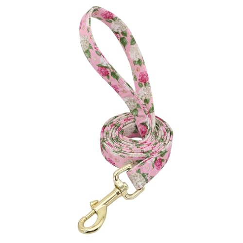 Hundeleine 120 cm Nylon Hunde -Leinen gedrucktes Hundeleine Seil for kleine mittelgroße Hunde, die weiche Haustier -Wanderleinen Laufen Haustier Leinen (Color : 145 Pink, Size : 150cm) von HEBBES