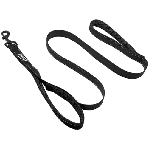 Hundeleine 2 Griffe Nylon gepolsterte Doppelgriff Leine for eine größere Kontrolle for mittelgroße Hunde Dual gepolsterte Griffe Haustier Leinen (Color : Black, Size : M1) von HEBBES