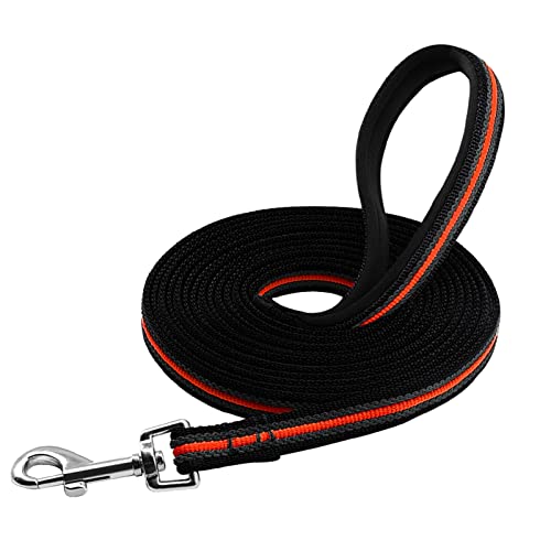 Hundeleine 3 m bis 15 m Hundeverfolgungstraining Blei Leine Lange Blei mit gepolstertem Griff for Jede Größe von Hunden Haustier Leinen (Color : Orange, Size : 15m) von HEBBES