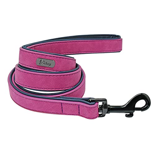 Hundeleine Hunde -Leinengurt Leder Leder Blei Haustier Hundepapler Laufen Leinen Leinen Trainingsseilgürtel for kleine mittelgroßen großen Hunden Haustier Leinen (Color : Purple, Size : M1) von HEBBES