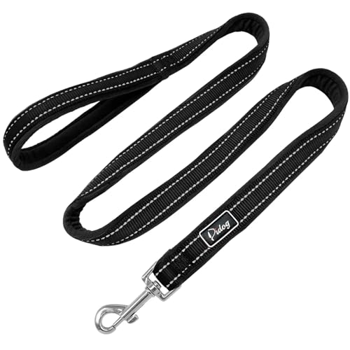 Hundeleine Hundeleine weiche Nylon gepolsterte Haustier Hunde Bleigürtel reflektierendes Walking -Lauf -Hund -Leinen Seil for kleine große Hunde Haustier Leinen (Color : Black, Size : M1) von HEBBES