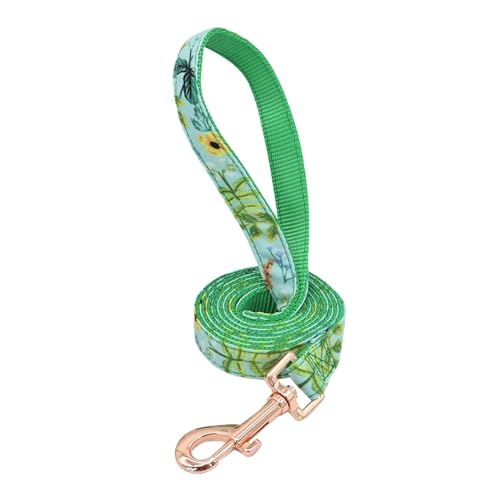 Hundeleine Nylon bedrucktes Hund Leine Pet Welpe Katze Leine Walking -Training Leine Blei -Leinen Gurtgürtel Seil Haustier Leinen (Color : 020green, Size : A) von HEBBES