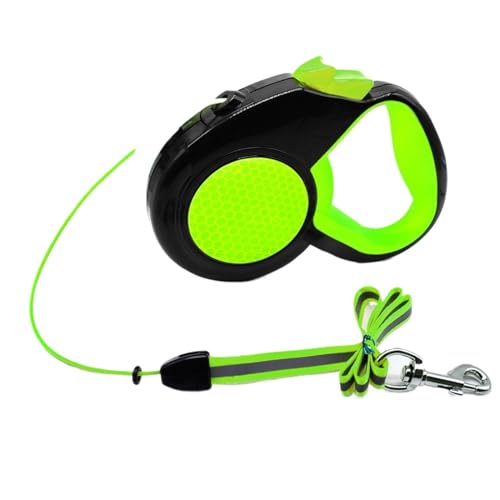 Hundeleine Versenkbare Hundeleine Automatisch Ausdehnung Nylon Welpe Haustierhund -Leinen Blei Hunde Walking Running Lash Traction Seil Haustier Leinen (Color : Green, Size : 5m) von HEBBES