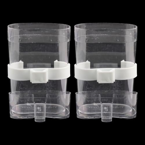 Acryl-Futterstation für Käfige, verhindert, dass Vögel krank werden, transparentes Design von HEBEOT