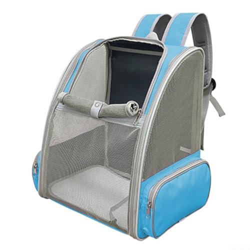 HEBEOT Katzen-Haustier-Rucksack, Tragetasche, atmungsaktive Haustier-Tragetasche für kleine Haustiere mit einem Gewicht von nicht mehr als 6,8 kg, 40 x 26,5 x 40 cm (Blau) von HEBEOT
