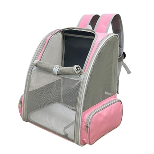 HEBEOT Katzen-Haustier-Rucksack, Tragetasche, atmungsaktive Haustier-Tragetasche für kleine Haustiere mit einem Gewicht von nicht mehr als 6,8 kg, 40 x 26,5 x 40 cm (Rosa) von HEBEOT