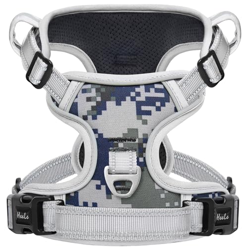 HEELE Hundegeschirr, Hundegeschirr Mittelgroße Hunde Hundegeschirr Camouflage Gepolstert No Pull Geschirr Hund mit Griff Verstellbare Reflektierende, Camouflage Grau, M HEELE Hundegeschirr, Hundegeschirr Mittelgroße Hunde Hundegeschirr Camouflage Gepolstert No Pull Geschirr Hund mit Griff Verstellbare Reflektierende, Camouflage Grau, M von HEELE