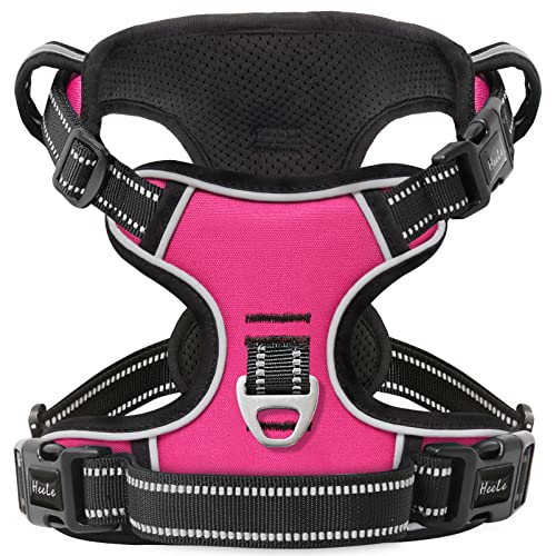 HEELE Hundegeschirr ohne Zug, Brustgeschirr für große Hund, einstellbares reflektierendes Hunde Geschirr, atmungsaktive Hundegeschirre mit gepolstertem Griff, No-Pull Dog Harness, Fuchsie, L HEELE Hundegeschirr ohne Zug, Brustgeschirr für große Hund, einstellbares reflektierendes Hunde Geschirr, atmungsaktive Hundegeschirre mit gepolstertem Griff, No-Pull Dog Harness, Fuchsie, L von HEELE
