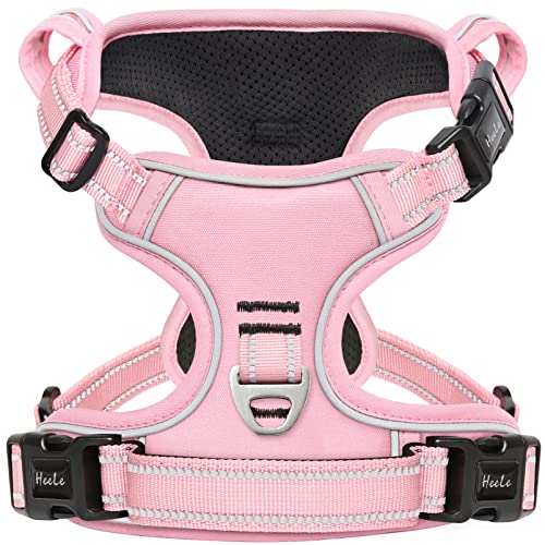 HEELE Hundegeschirr ohne Zug, Brustgeschirr für große Hund, einstellbares reflektierendes Hunde Geschirr, atmungsaktive Hundegeschirre mit gepolstertem Griff, No-Pull Dog Harness, Hellrosa, L HEELE Hundegeschirr ohne Zug, Brustgeschirr für große Hund, einstellbares reflektierendes Hunde Geschirr, atmungsaktive Hundegeschirre mit gepolstertem Griff, No-Pull Dog Harness, Hellrosa, L von HEELE