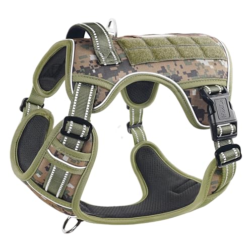 HEELE Hundegeschirr, Metall Taktisches Geschirr, Taktische Hundeweste, Service Hundegeschirr, MOLLE Sicherheitsgeschirr, Brustgeschirre für Hunde, Laufgeschirre für Hunde, Camo Grün, L HEELE Hundegeschirr, Metall Taktisches Geschirr, Taktische Hundeweste, Service Hundegeschirr, MOLLE Sicherheitsgeschirr, Brustgeschirre für Hunde, Laufgeschirre für Hunde, Camo Grün, L von HEELE